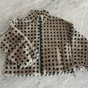 Cozy Green and Cream Women's Jacket